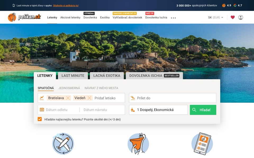 Screenshot of the Pelikan website